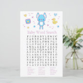 Blue Rabbit Baby shower Word Search Game (Staand voorkant)