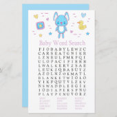 Blue Rabbit Baby shower Word Search Game (Voorkant / Achterkant)