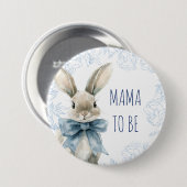 Blue Rabbit Mom wordt Baby shower Ronde Button 7,6 Cm (Voorkant /achterkant)