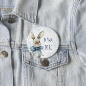 Blue Rabbit Mom wordt Baby shower Ronde Button 7,6 Cm (In situ)