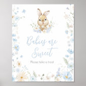Blue Rabbit Somebunny Baby shower Baby's zijn zoet Poster (Voorkant)