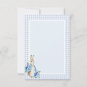 Blue Rabbit Waterverf Baby shower Bedankkaart (Achterkant)