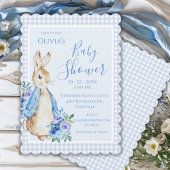 Blue Rabbit Waterverf Baby shower Kaart