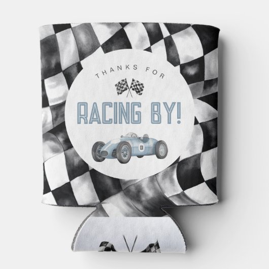 Blue Race Auto Verjaardagsfeestje Koelbox Favor Blikjeskoeler (Achterkant)