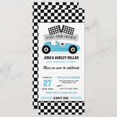 Blue Race Baby shower Ticket-uitnodiging (Voorkant / Achterkant)