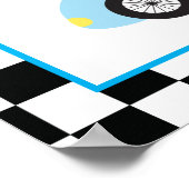 Blue Race Car 2e Birthday Milestone Poster (Hoek)