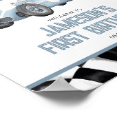 Blue Race Car Anniversaire Affiche de bienvenue de (Coin)