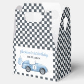 Blue Race Car Boy 1e verjaardag Bedankdoosjes (Geopend)