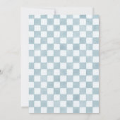 Blue Race Car First Birthday Kaart (Achterkant)