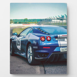 Blue Race Car Fotoplaat