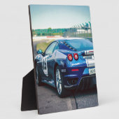 Blue Race Car Fotoplaat (Zijkant)