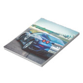 Blue Race Car Notitieblok (Gedraaid)