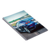 Blue Race Car Notitieboek (Rechterzijde)