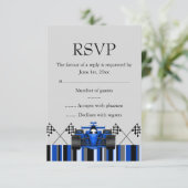 Blue Race Car RSVP (Staand voorkant)