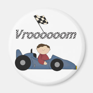 Blue Race Car Tshirts en Gifts Magneet