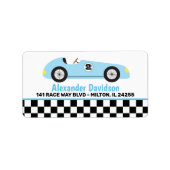 Blue Racecar Racing  Race Car Large Address Etiket (Voorkant)