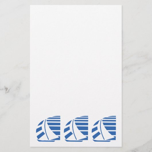 Blue Racing Zeilboten Custom Stationery Briefpapier (Voorkant)