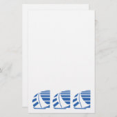 Blue Racing Zeilboten Custom Stationery Briefpapier (Voorkant / Achterkant)
