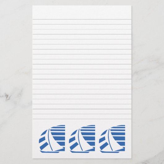 Blue Racing Zeilboten gevoerd stationery Briefpapier (Voorkant)