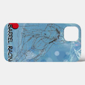 Blue Rain Heart Barrel Racing Case-Mate iPhone Case (Achterkant (horizontaal))