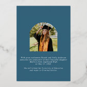 Blue Rainbow Arch and Stars Afstuderen Folie Uitnodiging (Achterkant)