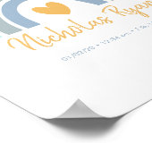 Blue Rainbow Baby Personnalisé Birth Stats Poster (Coin)