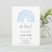 Blue Rainbow Baby shower garçon Invitation (Debout devant)