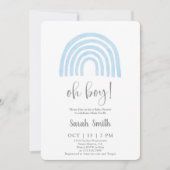 Blue Rainbow Baby shower garçon Invitation (Devant)
