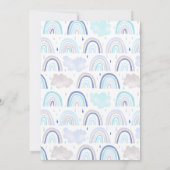 Blue Rainbow Boy Baby shower Kaart (Achterkant)