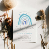 Blue Rainbow Boy Baby shower Kaart