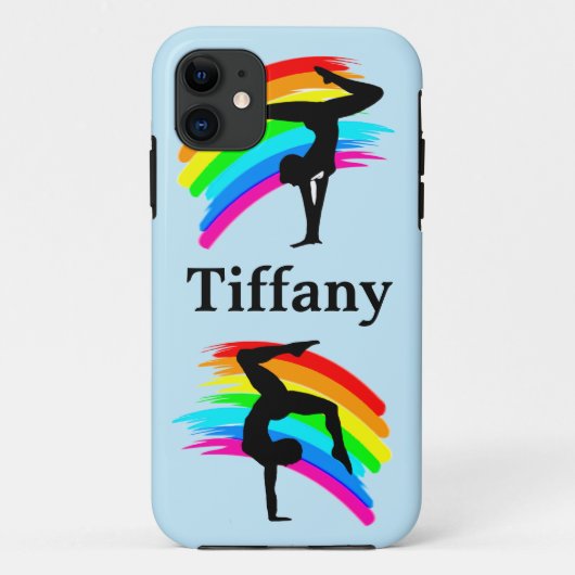 Blue Rainbow Custom Gymnastique Coque iphone (Dos)