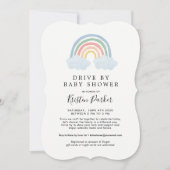 Blue Rainbow Drive By Baby Shower Invitations (Devant)