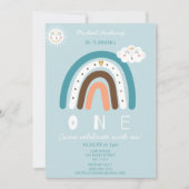 Blue Rainbow Invitation d'anniversaire (Devant)