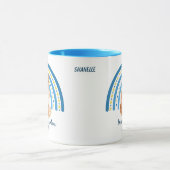 Blue Rainbow Meilleur Ginger Chat Maman Mug (Centre)