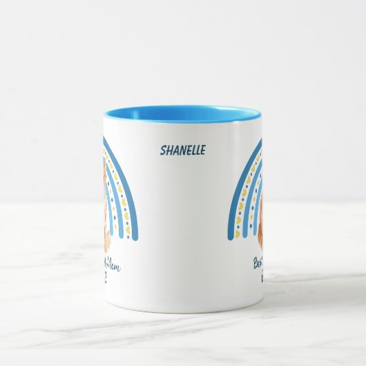 Blue Rainbow Meilleur Ginger Chat Maman Mug (Centre)