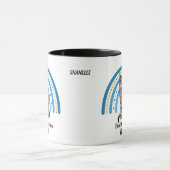 Blue Rainbow Meilleur Gris Tabby Chat Maman Mug (Centre)