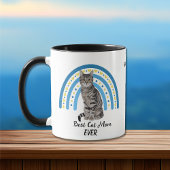 Blue Rainbow Meilleur Gris Tabby Chat Maman Mug