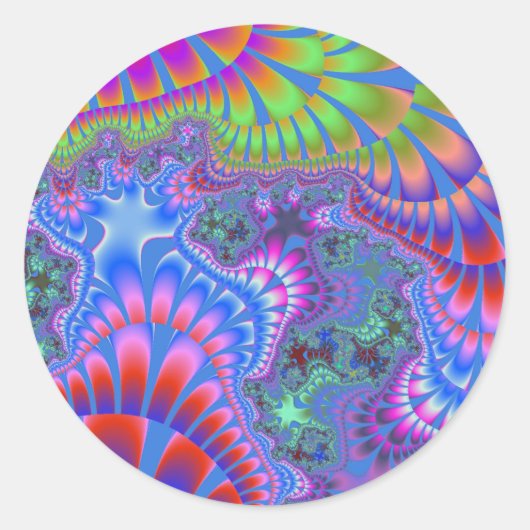 Blue Rainbow Melt Ronde Sticker (Voorkant)