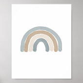 Blue Rainbow Neutral Boy Nursery Decor Poster (Voorkant)