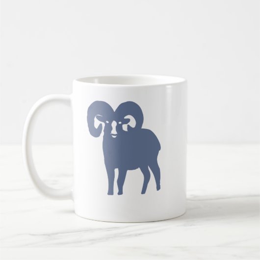 Blue Ram Silhouette Aries Coffee Mug (Gauche)