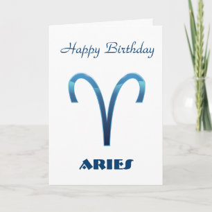 Blue Ram Zodiac tekenen gelukkige verjaardag Kaart
