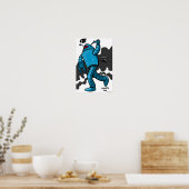 Blue Rampaging Robot Poster (Keuken)