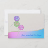 Blue Raspberry Snoep Bat Mitzvah RSVP Kaartje (Achterkant)