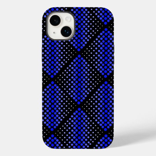 Blue Raster Pattern 01 Black BG Case-Mate iPhone Case (Achterkant)