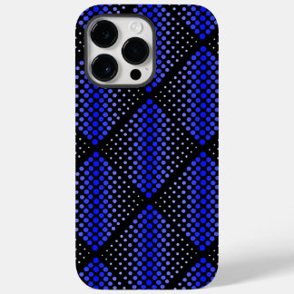 Blue Raster Pattern 01 Black BG Case-Mate iPhone 14 Pro Max Hoesje