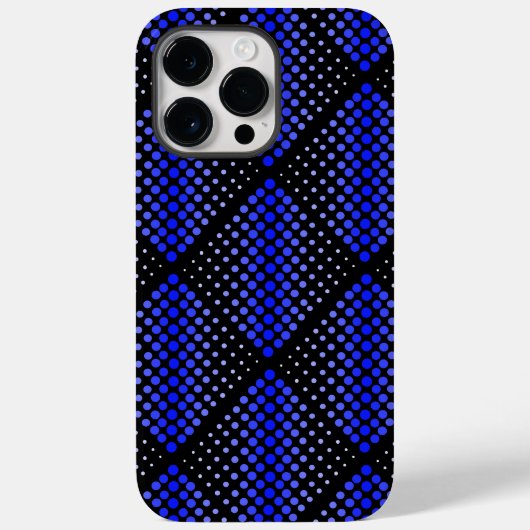 Blue Raster Pattern 01 Black BG Case-Mate iPhone Case (Achterkant)