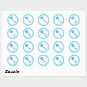 Blue Rattle | Baby shower Favor Sticker (Vel)