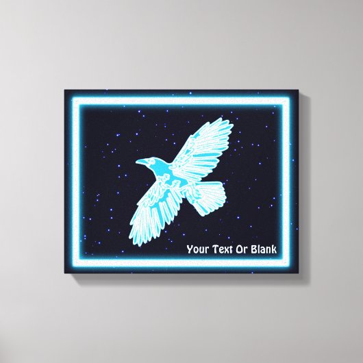Blue Raven op sterren Canvas Afdruk (Voorkant)