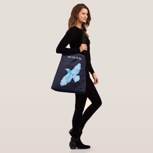 Blue Raven op sterren Crossbody Tas (Op model)