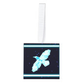 Blue Raven op sterren Kubus Ornament (Voorkant)